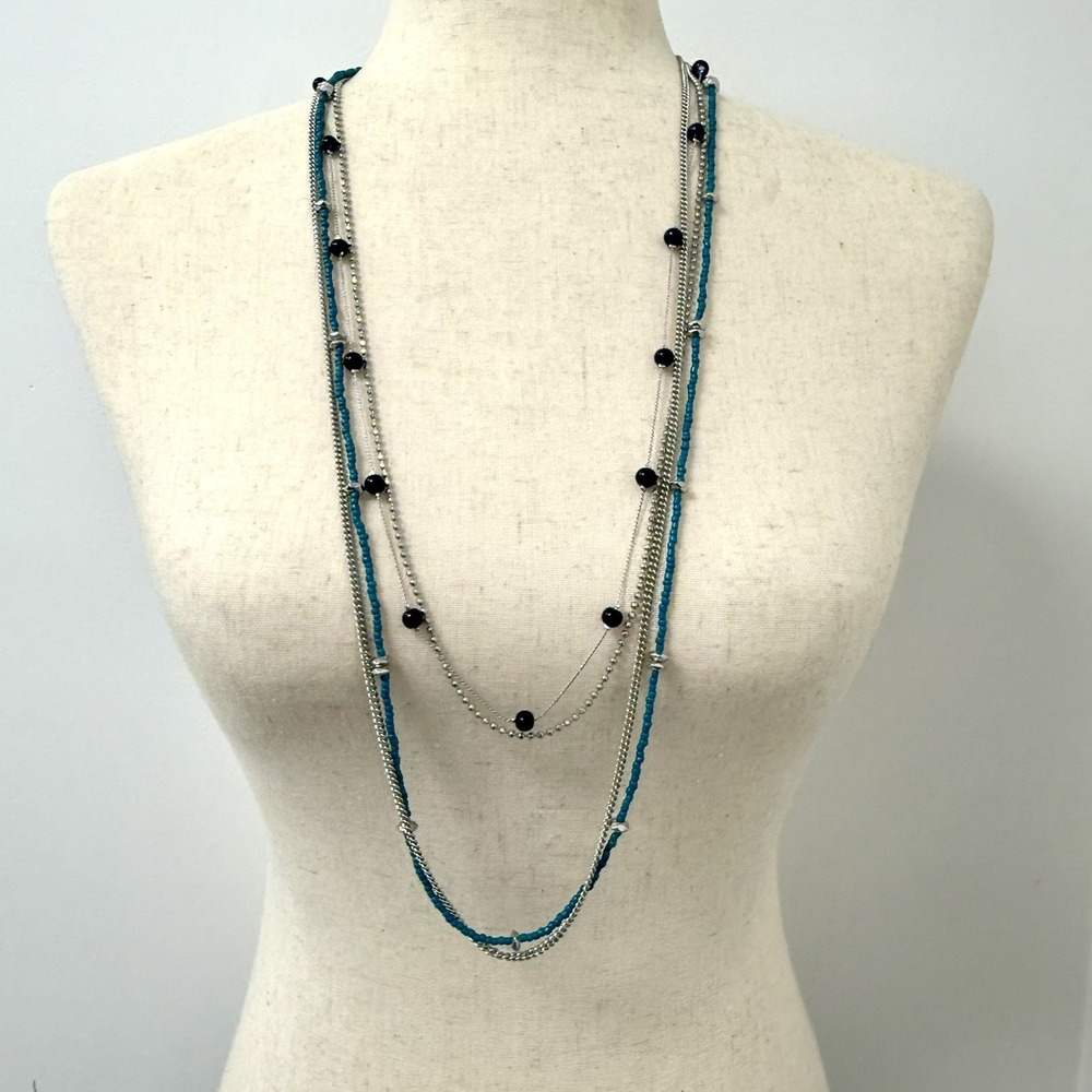 Lia Sophia Set of 2 Detachable Necklaces w/Infinite Clasp Silver Tone‎ NWT